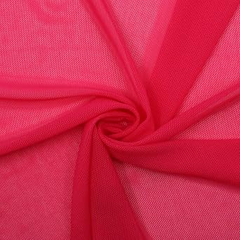 58" Hot Pink Nylon Power Mesh Fabric by the Yard - 1 Yard