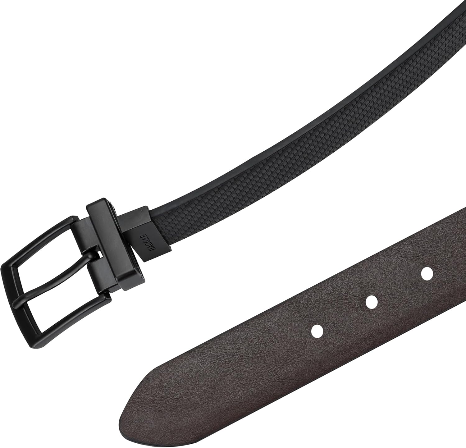 Haggar mens 2-in-1 Reversible Leather Belt for Dress Pants, Jeans, Khakis - Classic, Textured, Casual, Sport - Image 4