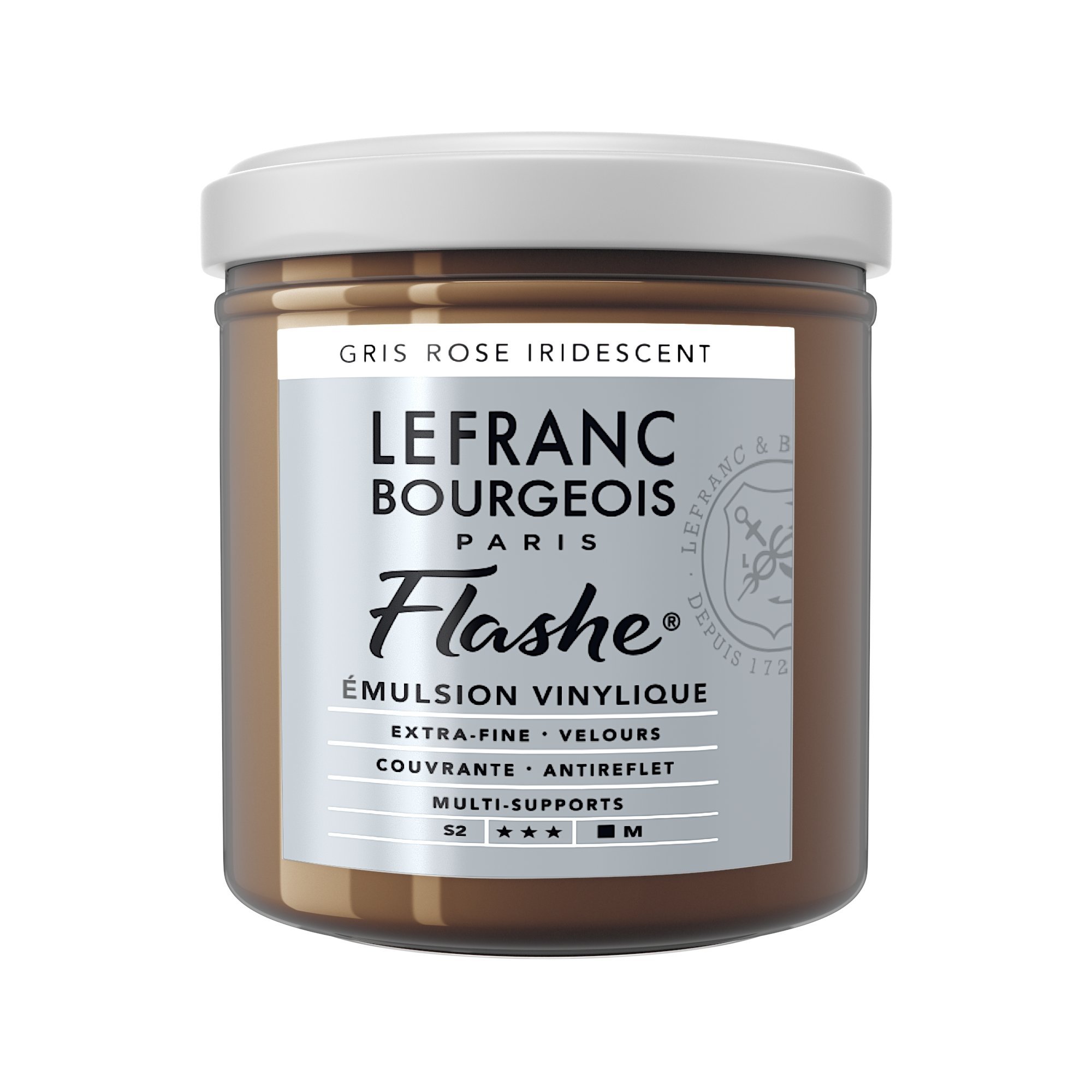 Lefranc Bourgeois Flashe, Extra-Fine Acrylic Vinyl Emulsion, Artists Quality, Pink Grey Iridescent, 125ml Pot — image 1