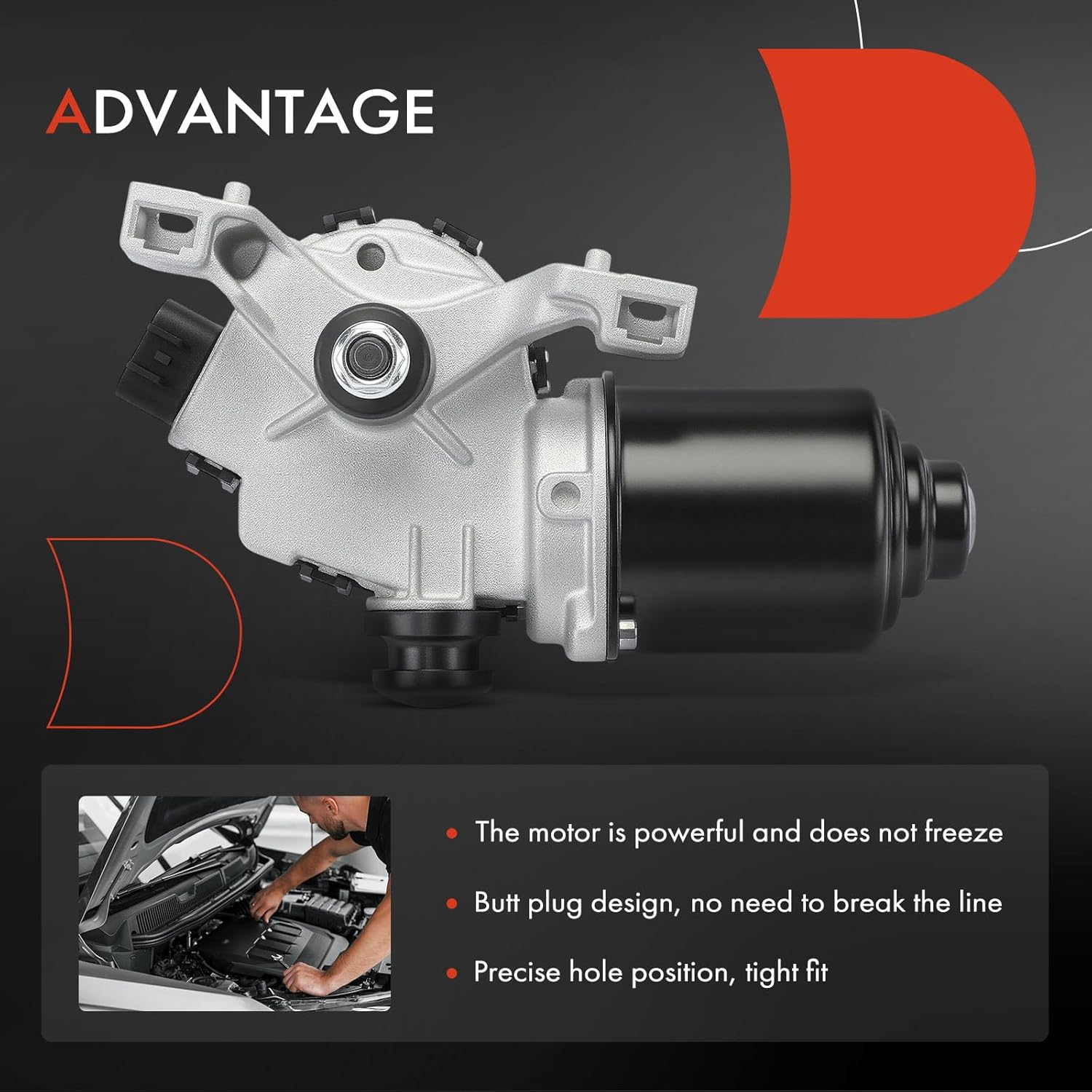 A-Premium Front Windshield Wiper Motor Compatible with Toyota Tacoma 2016-2021