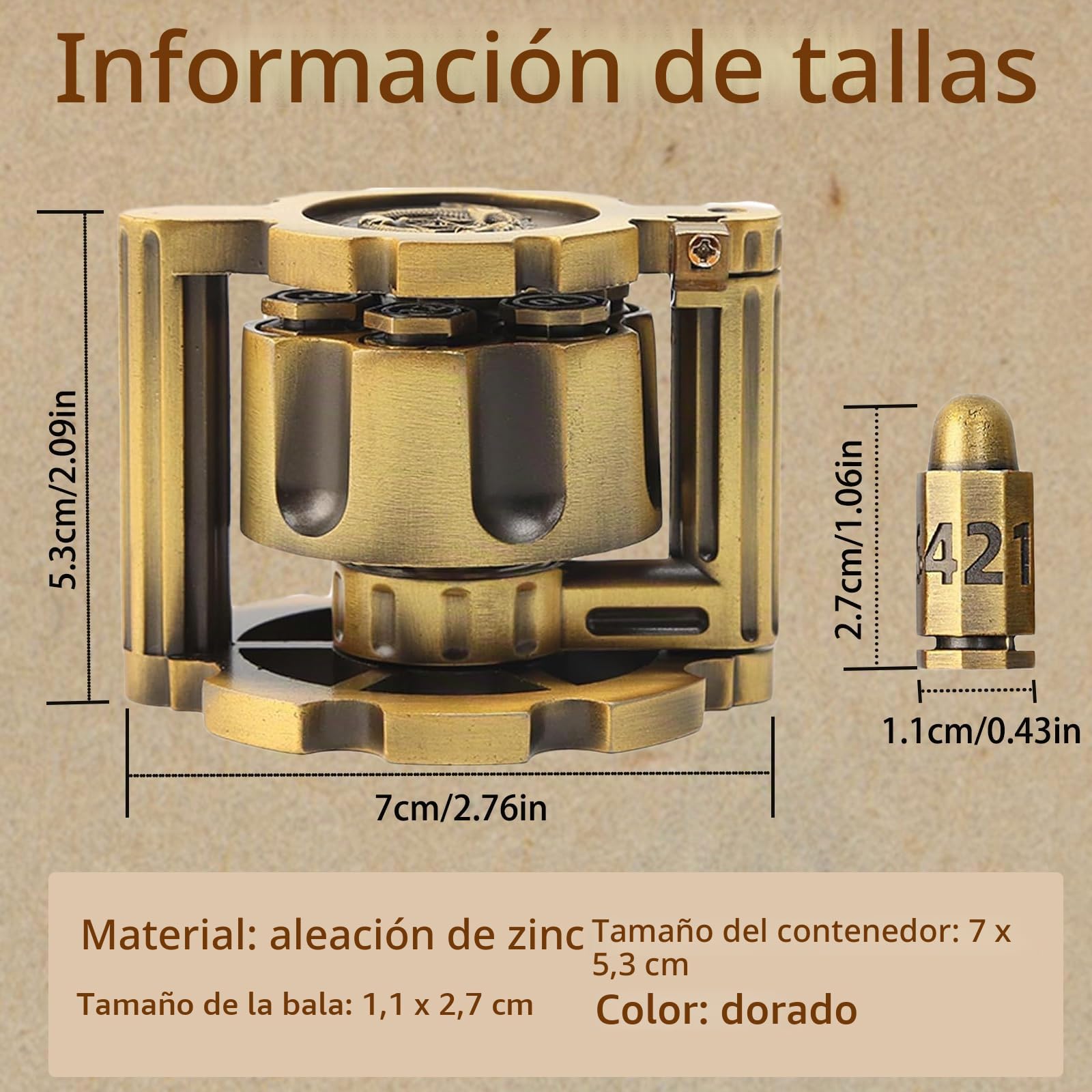 iFCOW Juego de 7 Dados poliédricos de Metal en Forma de Bala, Soporte de Dados cilíndricos giratorios para Juegos de Mesa TRPG