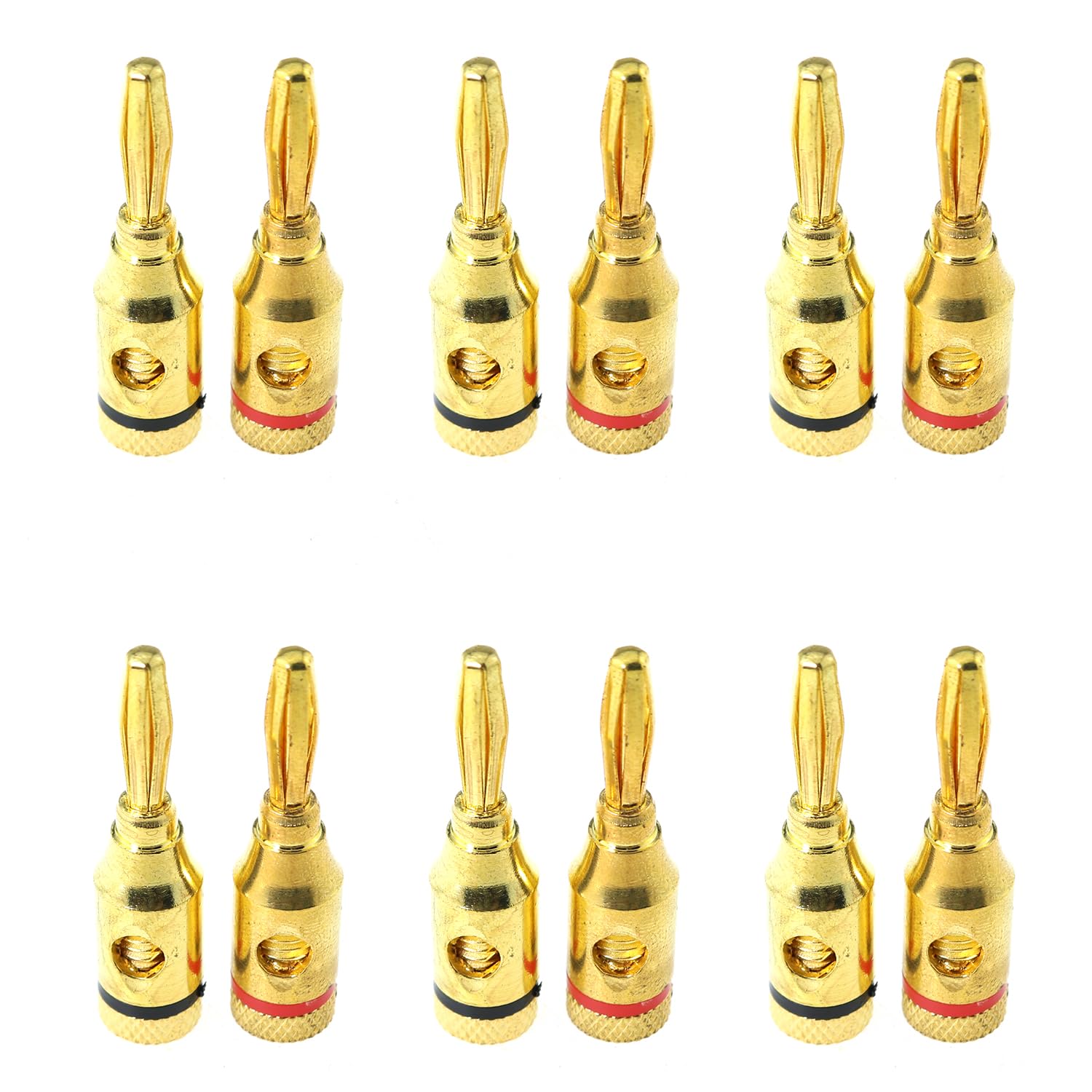 12PCS 4mm Diametro Placcato Oro Open End Vite Spina A Banana Connettore Presa Altoparlante Cavo Connettore per Altoparlante Cavo Connettore per Altoparlante