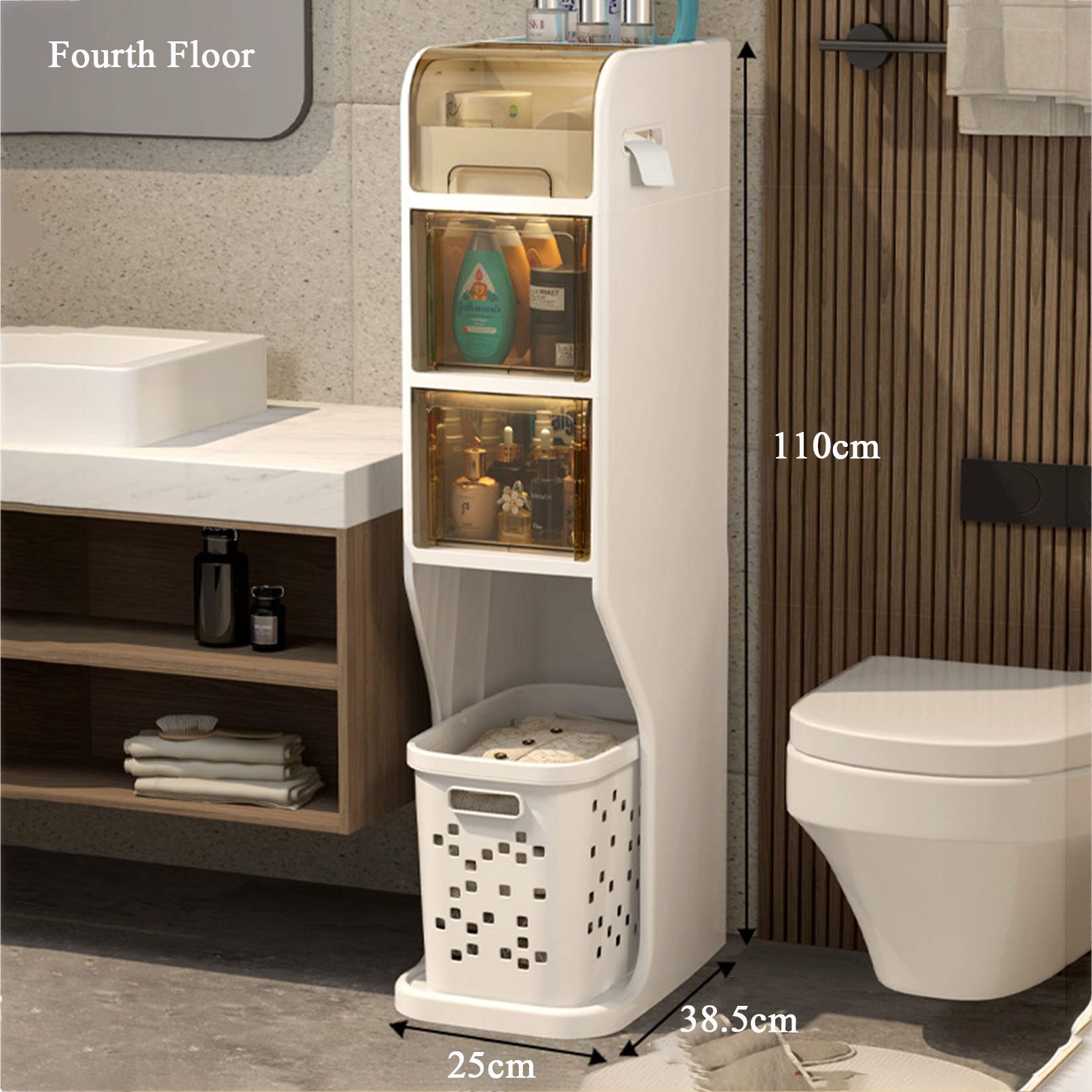 Cajones de almacenamiento apilables Gabinete de almacenamiento de baño pequeño para espacios pequeños, Gabinete de almacenamiento sobre El inodoro para baño Esquina de al
