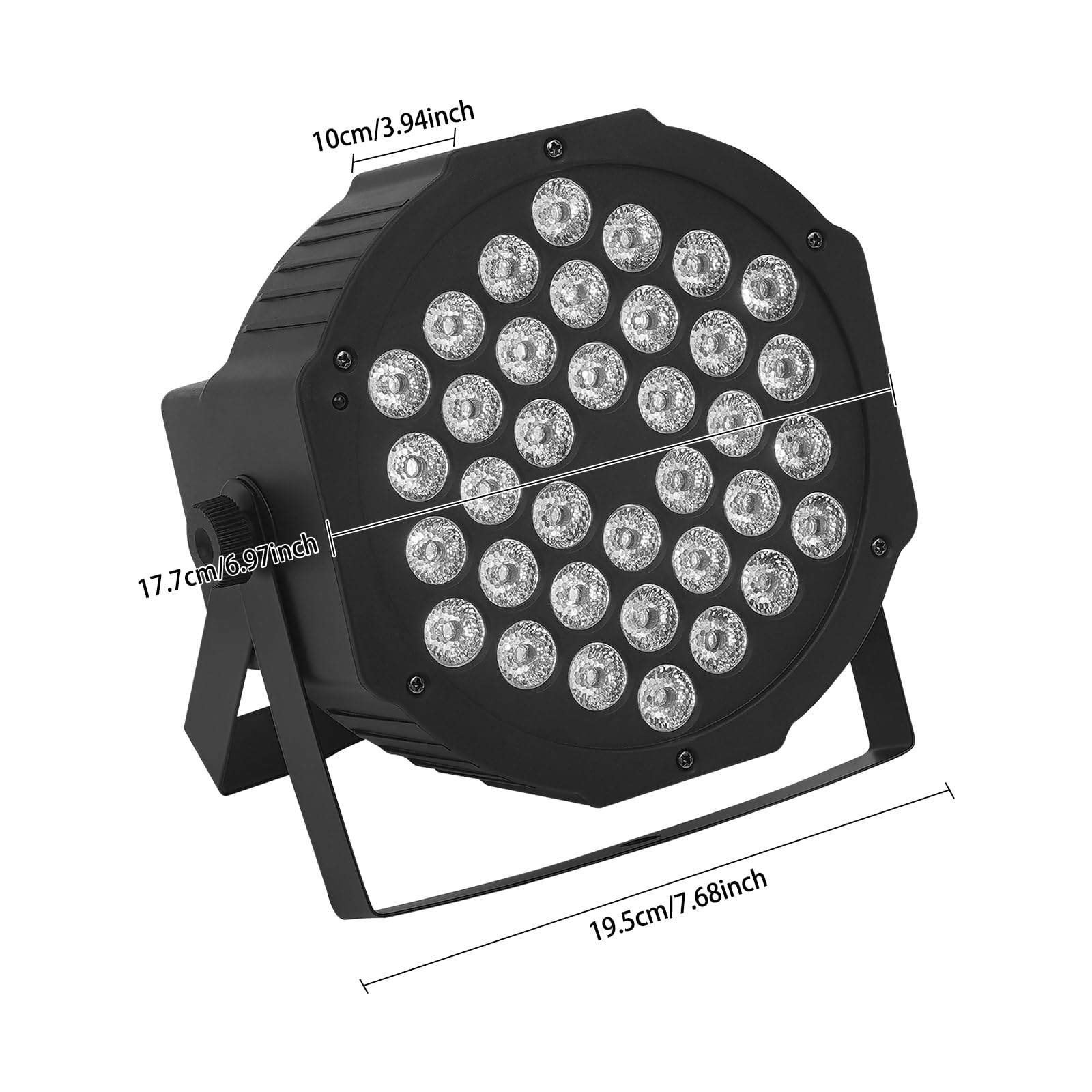 Lampa sceniczna LED, 36 diod UV, oświetlenie sceniczne, z pilotem zdalnego sterowania, kolor czarny, tworzywo sztuczne/żelazo/aluminium, 17,7 x 10 cm, DMX, pilot zdalnego sterowania, do DJ/klubu/na