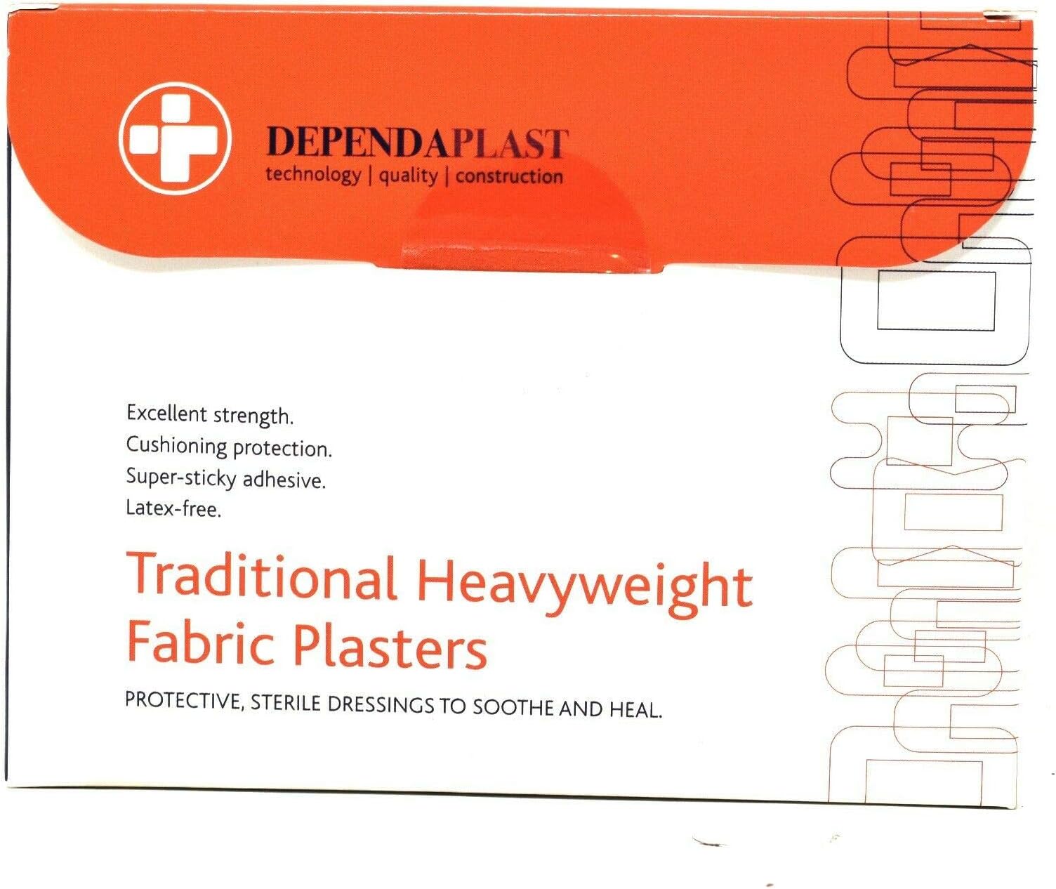 100 Dependaplast Traditional Heavyweight Fabric Plasters Protective Dressing