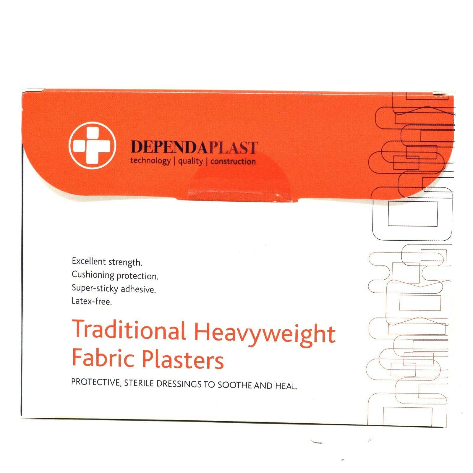 100 Dependaplast Traditional Heavyweight Fabric Plasters Protective Dressing