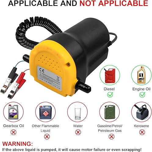 Miniatura 3 de Bomba extractora de aceite de 12V 60W, bomba de cambio de aceite mejorada, bomba extractora de transferencia de líquido diesel de succión de