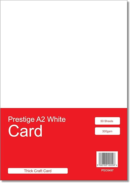 Prestige A2 White 300gsm Craft Card x 10 Sheets