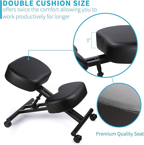 Miniatura 8 de DRAGONN silla ergonómica con soporte para rodillas taburete ajustable para el hogar y la oficinaMejore su postura con un asiento con ánguloAsiento