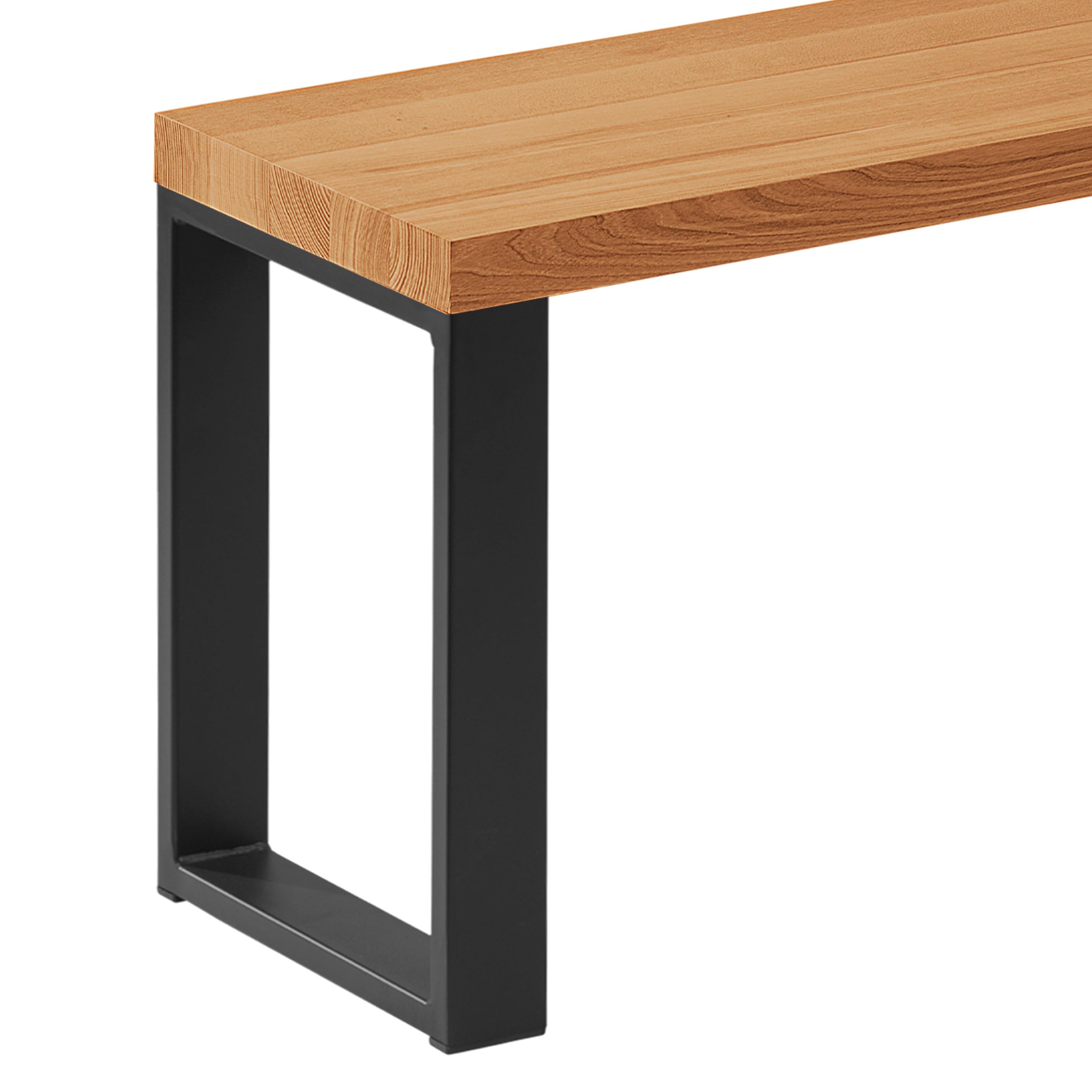 LAMO Manufaktur Sitzbank Esszimmer Holzbank 30x80x47 cm, Möbelfüße Simple Schwarz/Rustikal, LSB-01-A-003-80-9005S