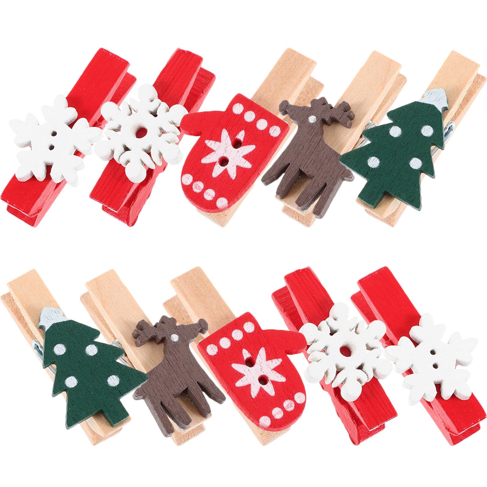 Pinzas de ropa para manualidades navideñas IMIKEYA mini pinzas de madera decorativas rojas