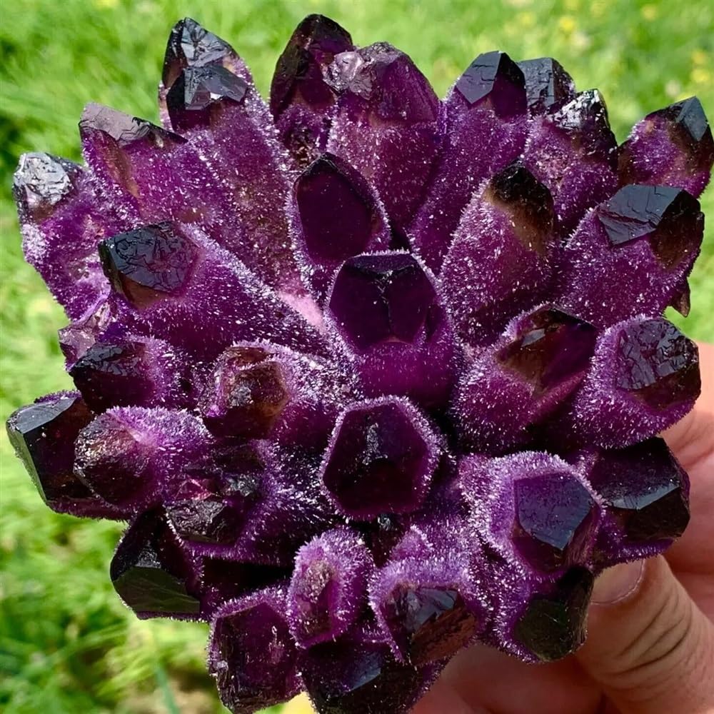 KJEBVHIRS Decorative Ornaments Violet Ghost Phantom Quartz Crystal Cluster (Size : 500-600g)