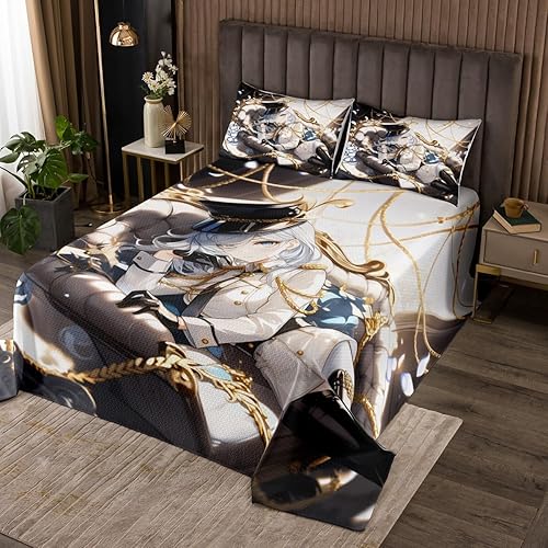 Erosebirdal - Juego de colcha de uniforme de anime 3D para niña, tamaño King, estilo japonés, de dibujos animados, para niños y niñas, adolescentes,