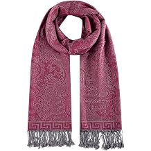 Umjetnost Womens Soft Silky Pashmina Rave Scarf Paisley Pattern Pashmina Shawl Wrap with Fringes
