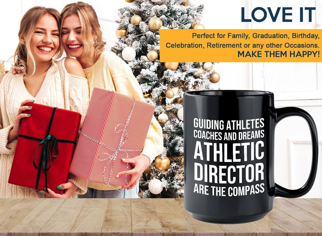 Bubble Hugs Athletic Director Coffee Mug 15oz Black - The Compass - Athletic Director Gifts Athletic Trainer Gifts Athletic Gifts For Women