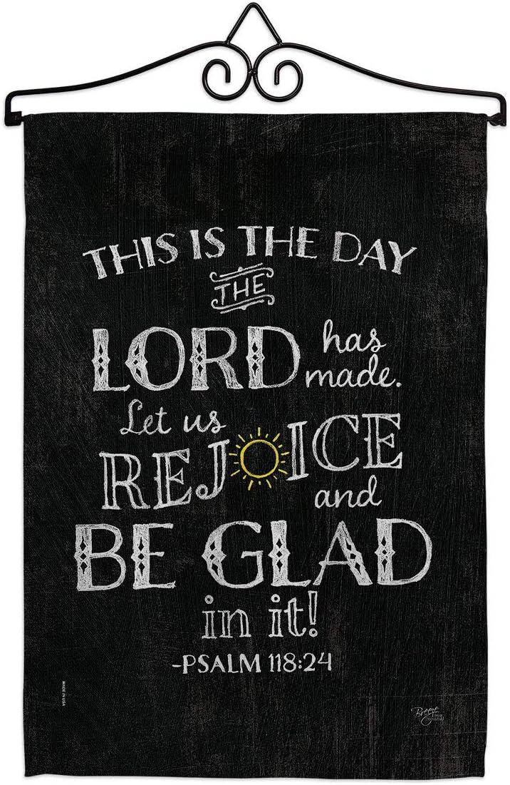 Lord Has Made Garden Flag Set Wall Hanger Religious Bible Verses Bless Faith Thank Hope Pray Christian Religion Small Decorative Gift Yard House Banner Double-Sided In USA 13 X 18.5