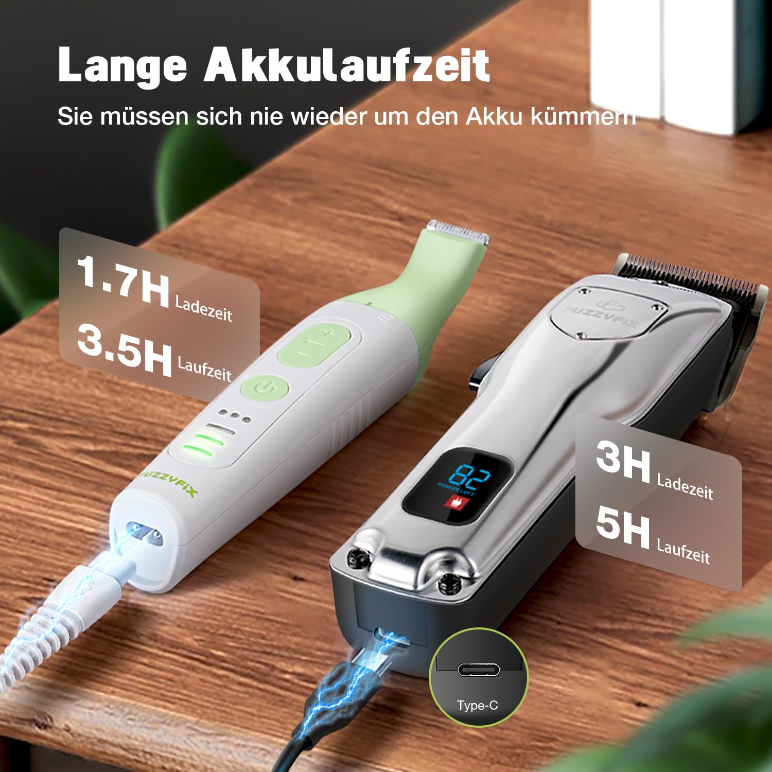 Hundeschermaschine 4 in 1 Set,Schermaschine Hund für Dichtes Fell,Leise Profi Hunde Schermaschinen/Pfotentrimmer/Krallenschleifer für Hunde Katzen,Fellpflege