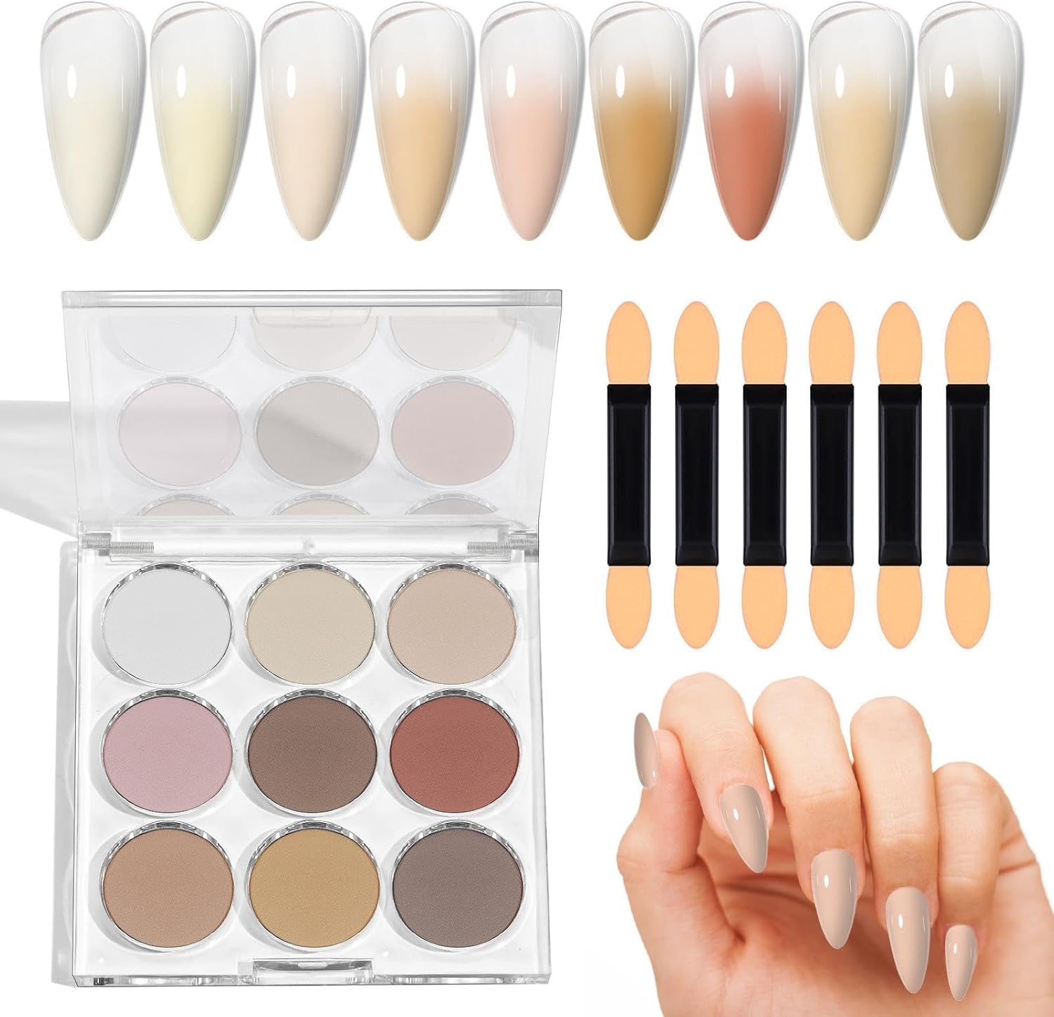 Chrome Nail Powder | Magic Mirror Finish - 9 Colors,Shiny Art Gradient Powder Rainbow Mirror Finish Shiny Art Gradient for DIY Nail Decoration Easter Halloween Christmas