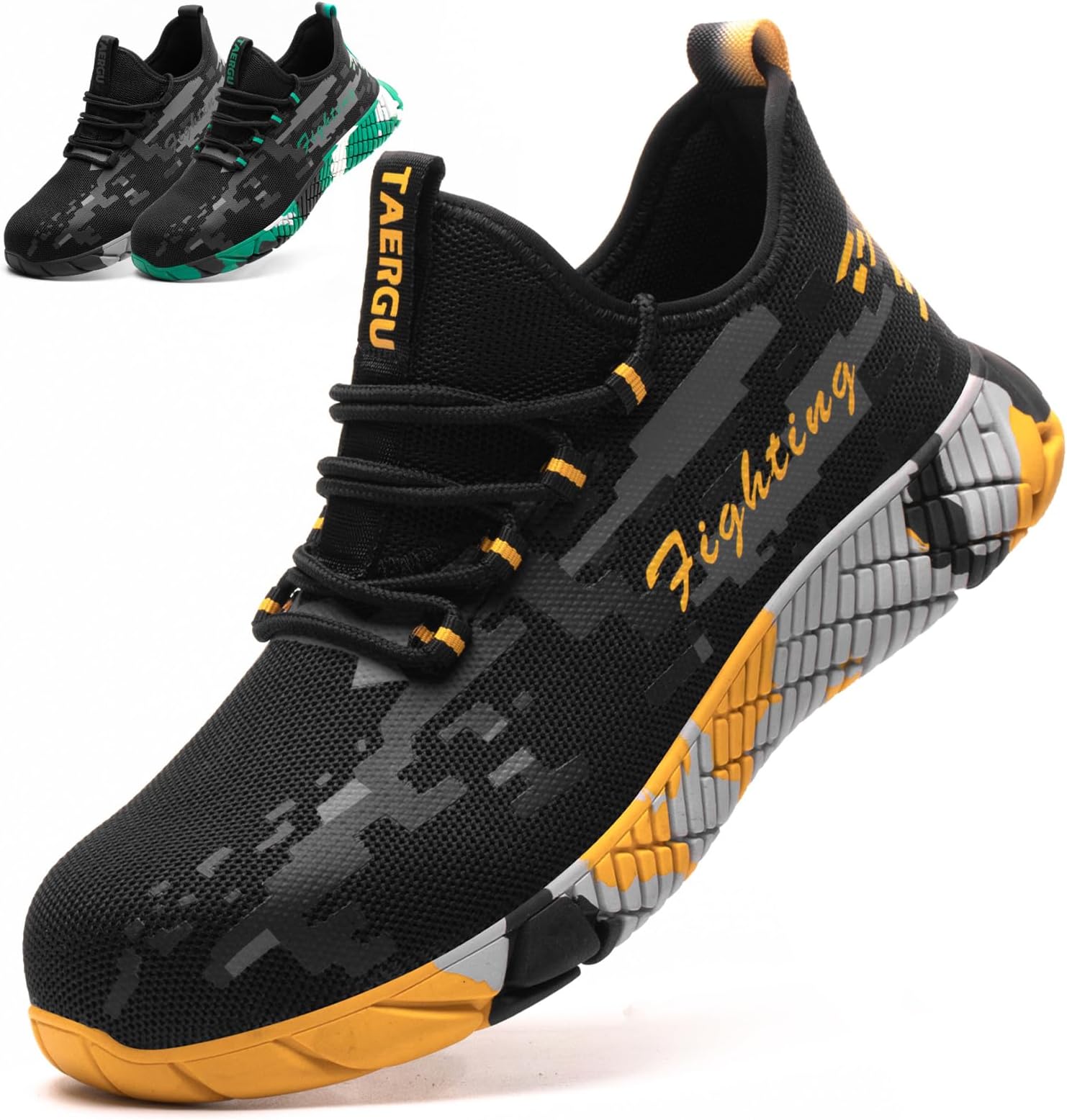 Safety Shoes for Men Lightweight Steel Toe Work Shoes Breathable Sport Safety Sneakers Light Industrial Construction Shoes
