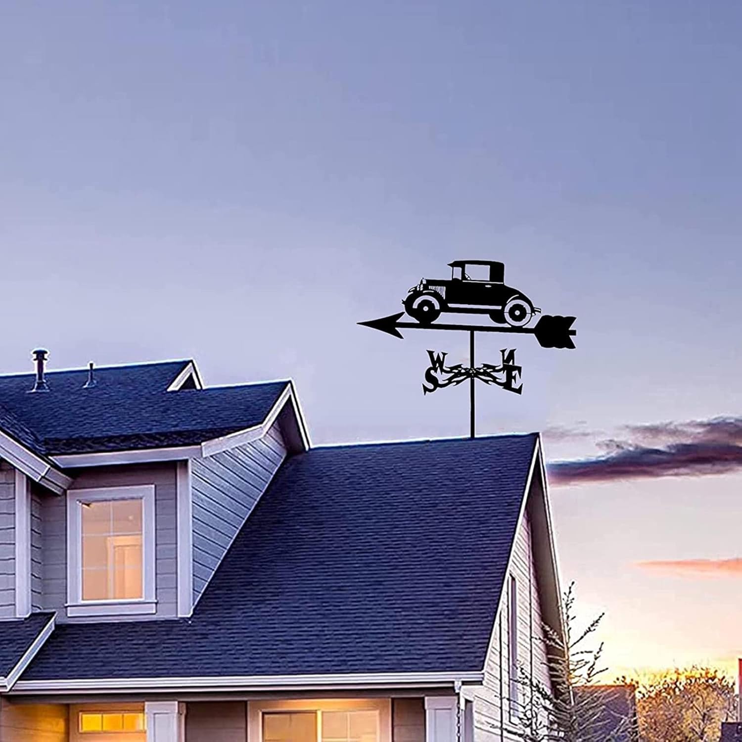 装飾風向計ウェザーベーンガーデンマウントヤードステーク、アイアンウェザーベーンファーム耐久性のあるシーン、屋外ヤードウェザーベーンプ