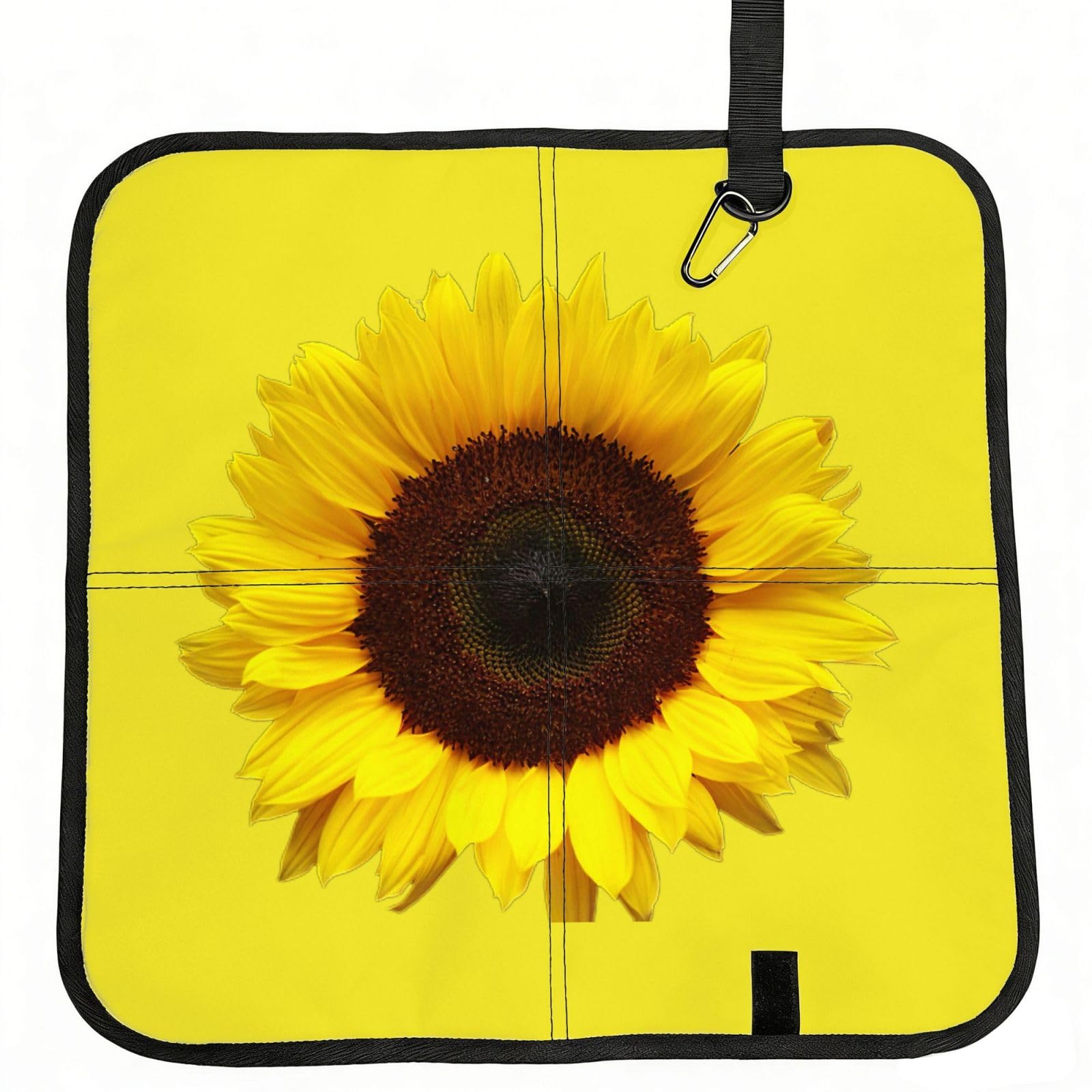 bghdfa Sunflower Background Print Outdoor Sitting Mat Waterproof Oxford Cloth Seat Cushion Folding Foam Camping Seat For Picnic