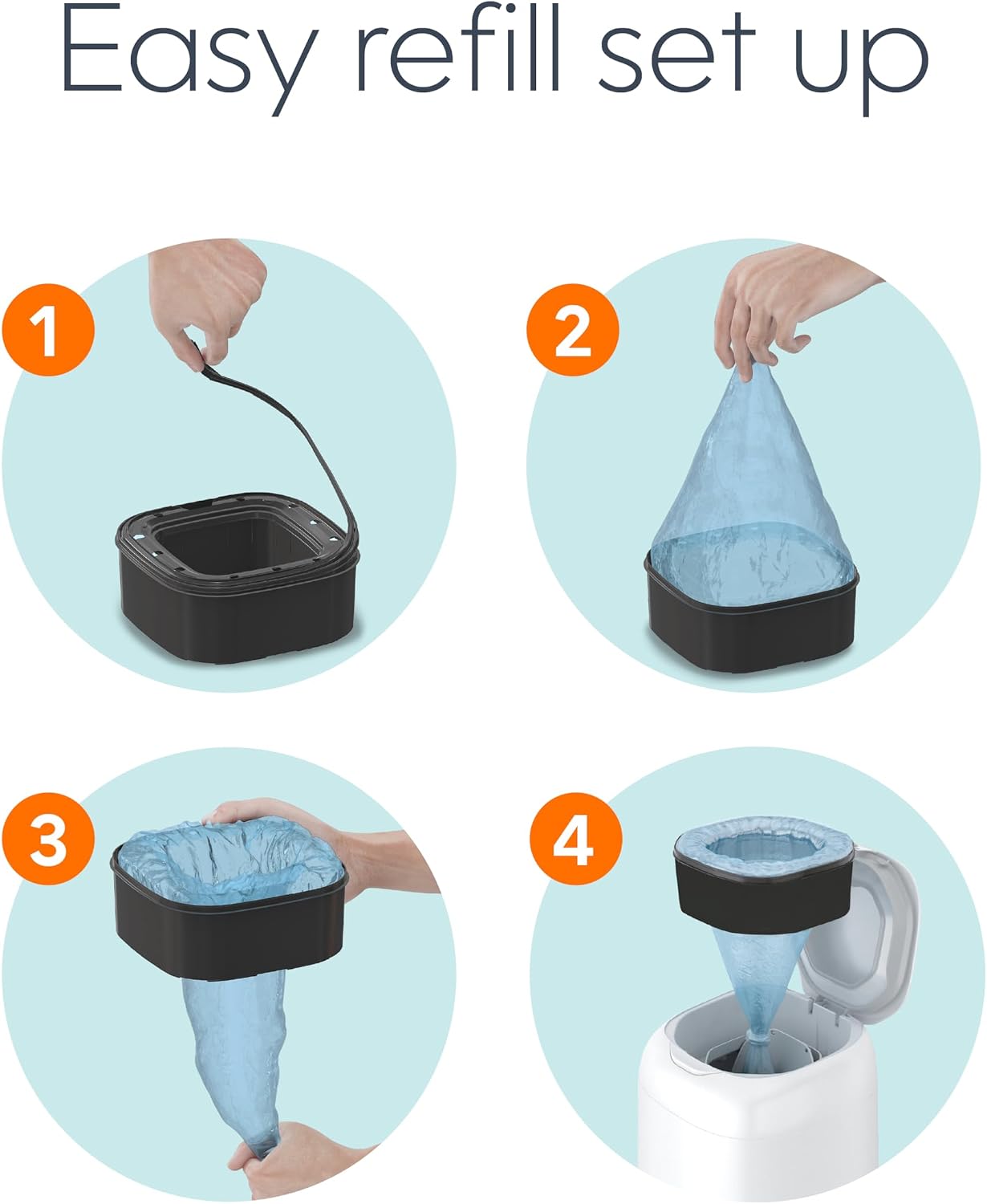 Diaper Genie Jumbo Square Refill 2-Pack | Holds Up to 1620 Newborn Diapers | Odor-Locking Barrier Technology | Compatible with Select, Premier, Classic & Compact Diaper Genie Pails