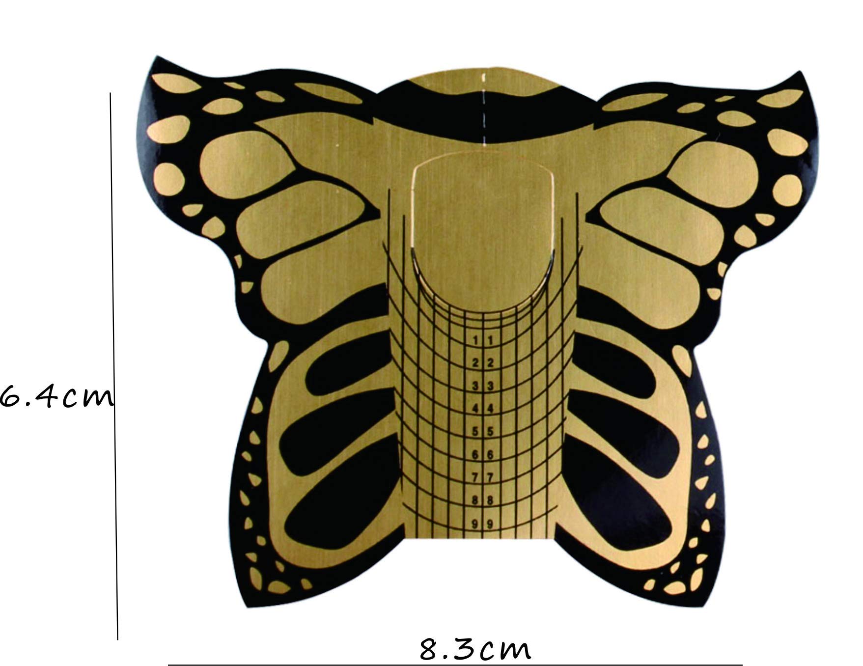 Beautyleader 500pcs Nail Extension Form Sticker Butterfly Square Tips Nail Form Forms for C Curve Acrylic UV Gel Nails Builder Nail Extension Nail Art Tool Guide Stickers Dispenser - Image 2