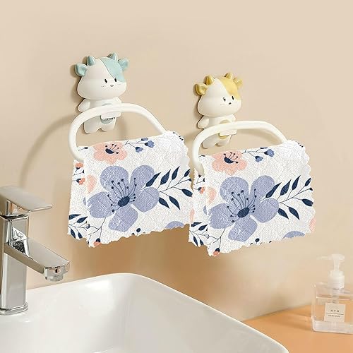 Miniatura 6 de FRODOTGV Spring Flowers Small Floral Quality Decor Microfiber Dish Drying Towel Absorbent Set of 6 Cooking Towels for Restaurant Coffee