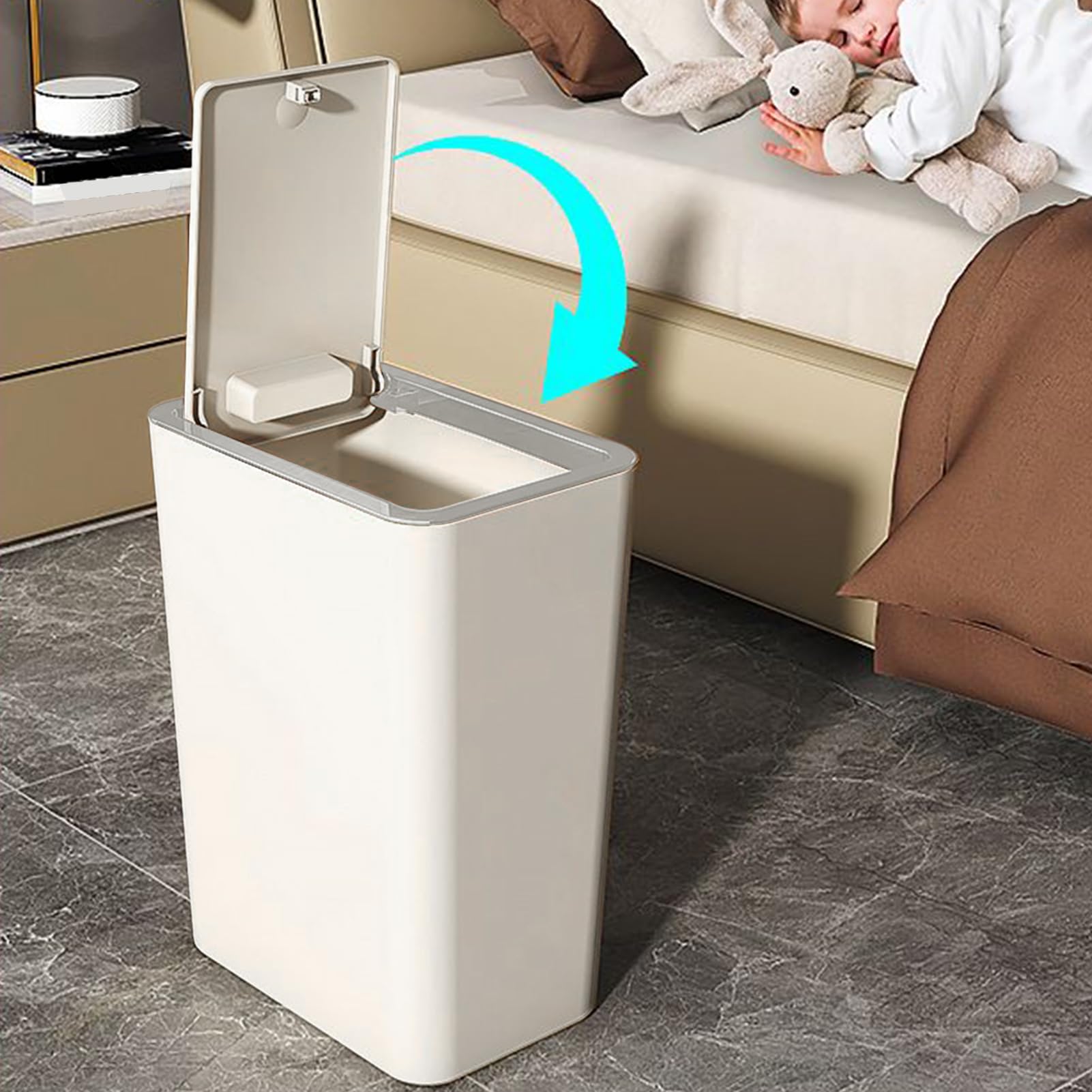 Generico Cestini Dei Rifiuti Con Coperchio - Cestino Per Rifiuti - 10 Litri Per Camera Angolo Bagno Interno Casa Ufficio