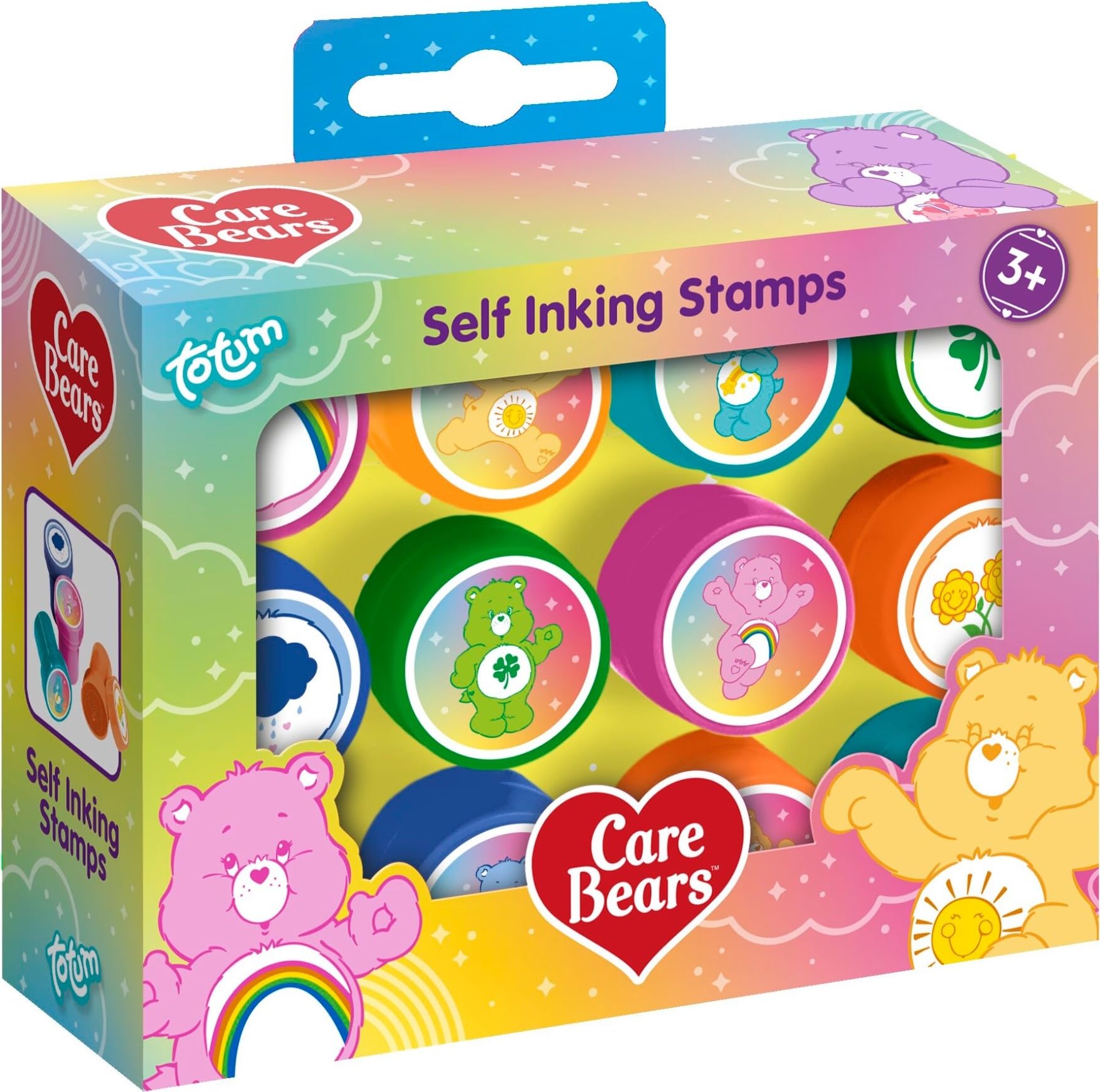 Care Bears Self-Inking Stamp Set (12 Pieces) | Lucky Bears Stamp Set for Children | No Ink Pad Required | Cute DIY Stamps for School & Gift Ideas
