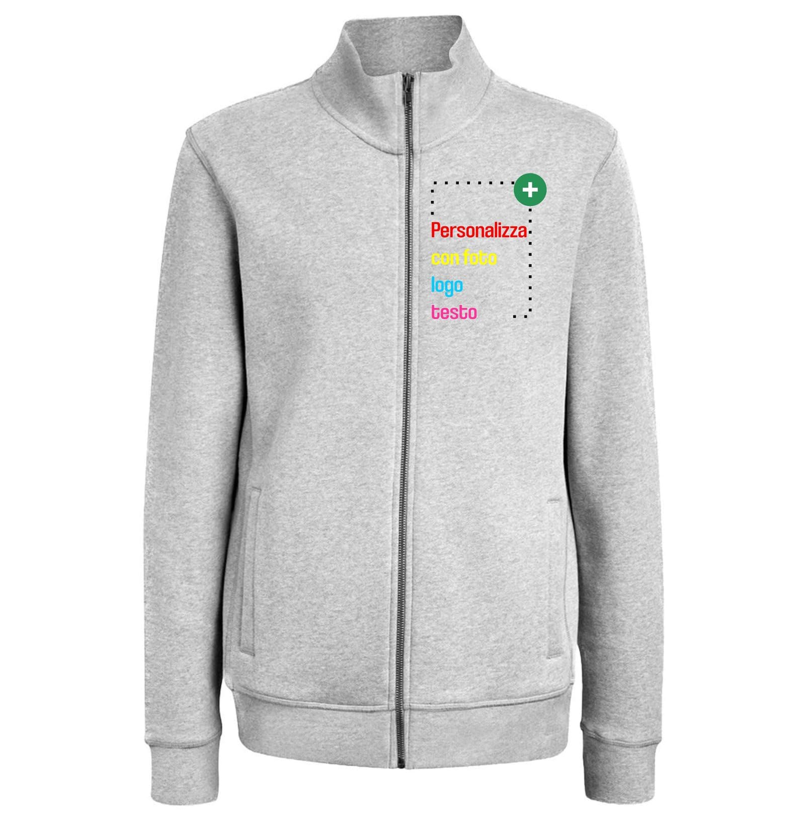 Colorfamily Felpa Personalizzata Zip Jacket Uomo Lato Cuore Retro Personalizza con Logo Nome Foto Testo - Taglie dalla S alla XXL