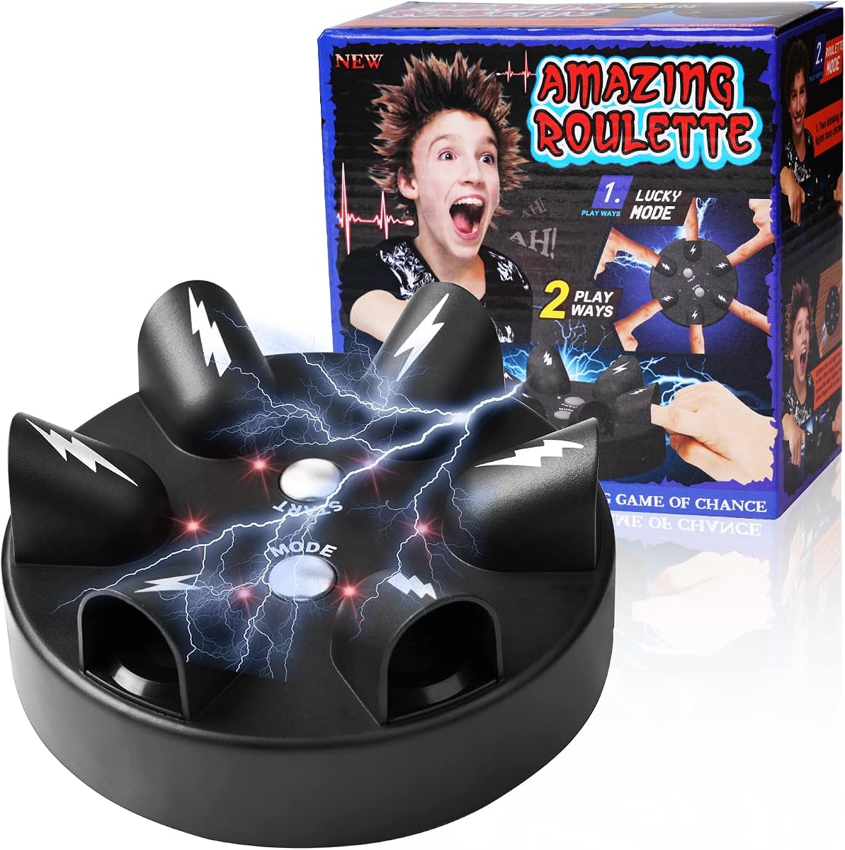 OSDUE Juego de ruleta de descarga eléctrica, juego novedoso de descarga eléctrica, polígrafo divertido, disparos de ruleta de descarga eléctrica complicados, descompresión de escritorio, verdad o desafío creativo, apto para juguetes de fiesta en el bar en casa