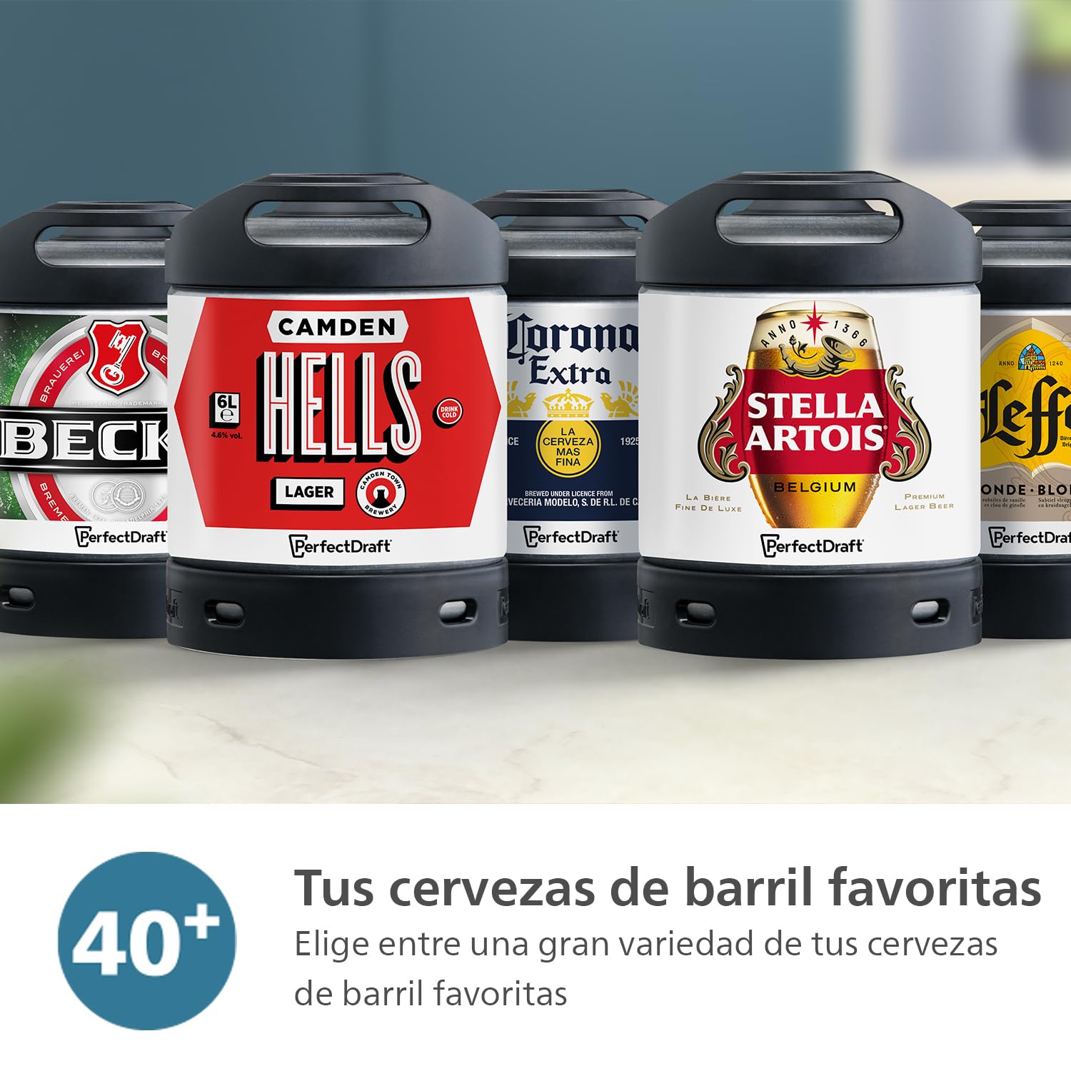 Philips PerfectDraft Grifo de Cerveza de Barril para el Hogar, 6 L, cerveza fría a 3 °C fresca durante 30 días con indicadores LED (HD3760/90)