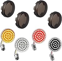 Vista 1 de QUASCO Luces de señal de giro LED 1157 delanteras + 1156 intermitentes traseros con lente ahumada para carcasa de bala de 2 pulgadas compatible