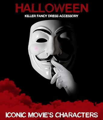 Pack of 2 Vendetta Mask - Guy Fawkes Fancy Dress Costume Anonymous Hacker V for Vendetta Mask Halloween Carnival Party Accessory