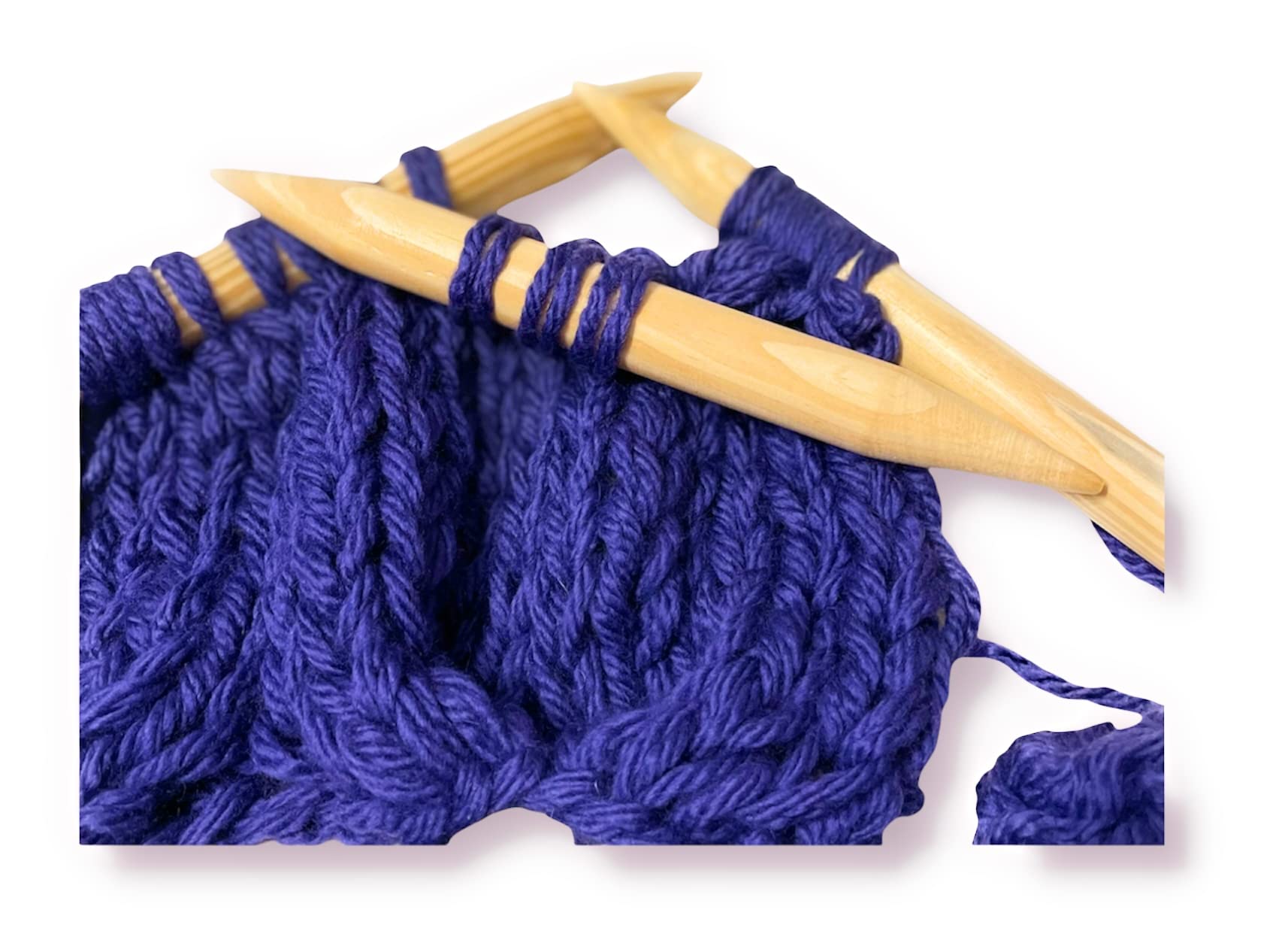 Juey Jumbo Cable Needle Double Point 25mm x 400mm Handcrafted from Reclaimed Wood for Creating Chunky Extreme Size Twists plaits Patterns to Knits Natural Colour