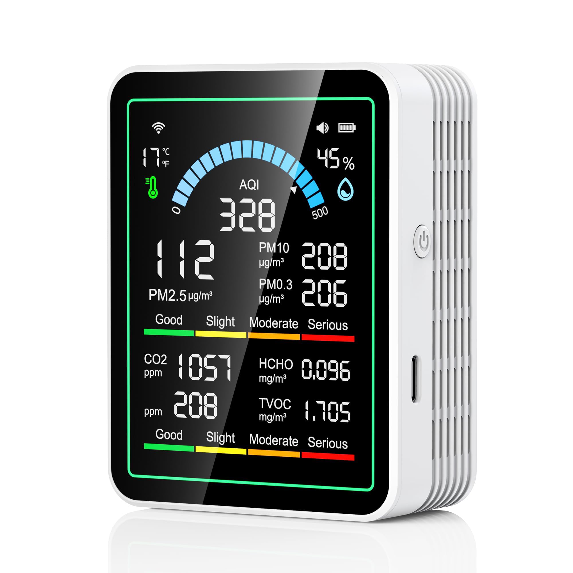 Photo 1 of Air Quality Monitor Indoor, 10 in 1 Portable Smart Air Quality Tester