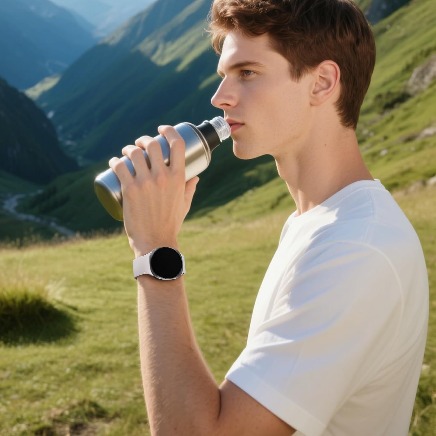 Pacote com 6 pulseiras esportivas compatíveis com Samsung Galaxy Watch 8 de 40 mm e 44 mm/Galaxy Watch 8 Classic de 46 mm, impermeável para Galaxy Watch 8/8 Classic 2025, feminino e masculino