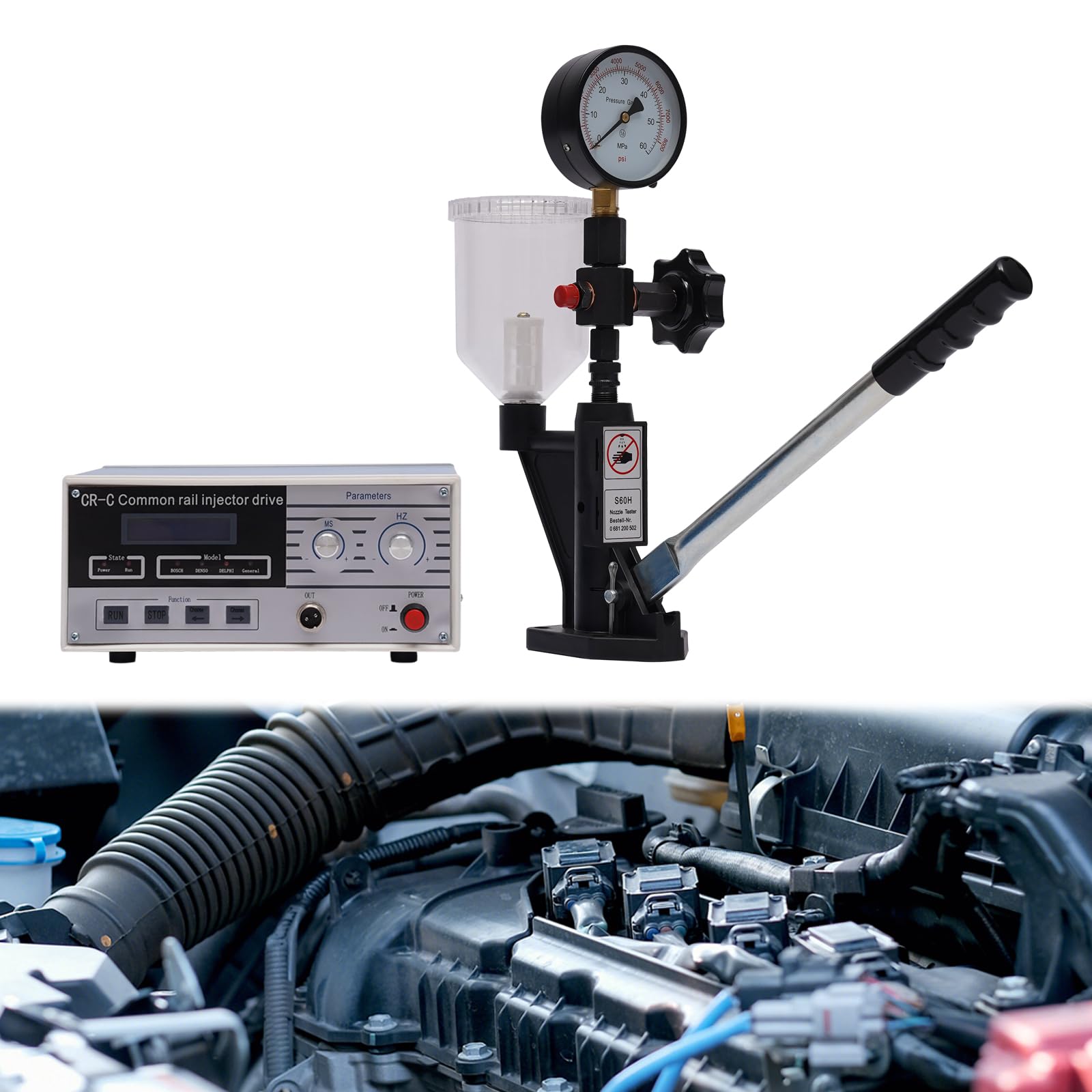 0-8000 PSI Common Rail Injector Tester Multifuncional Diesel Inyector Tester Common Rail Comprobador de Inyectores de Inyectores