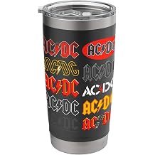 Official AC/DC Multi Logos Band Music Vintage Rock Roll Stainless Steel Insulated Tumbler