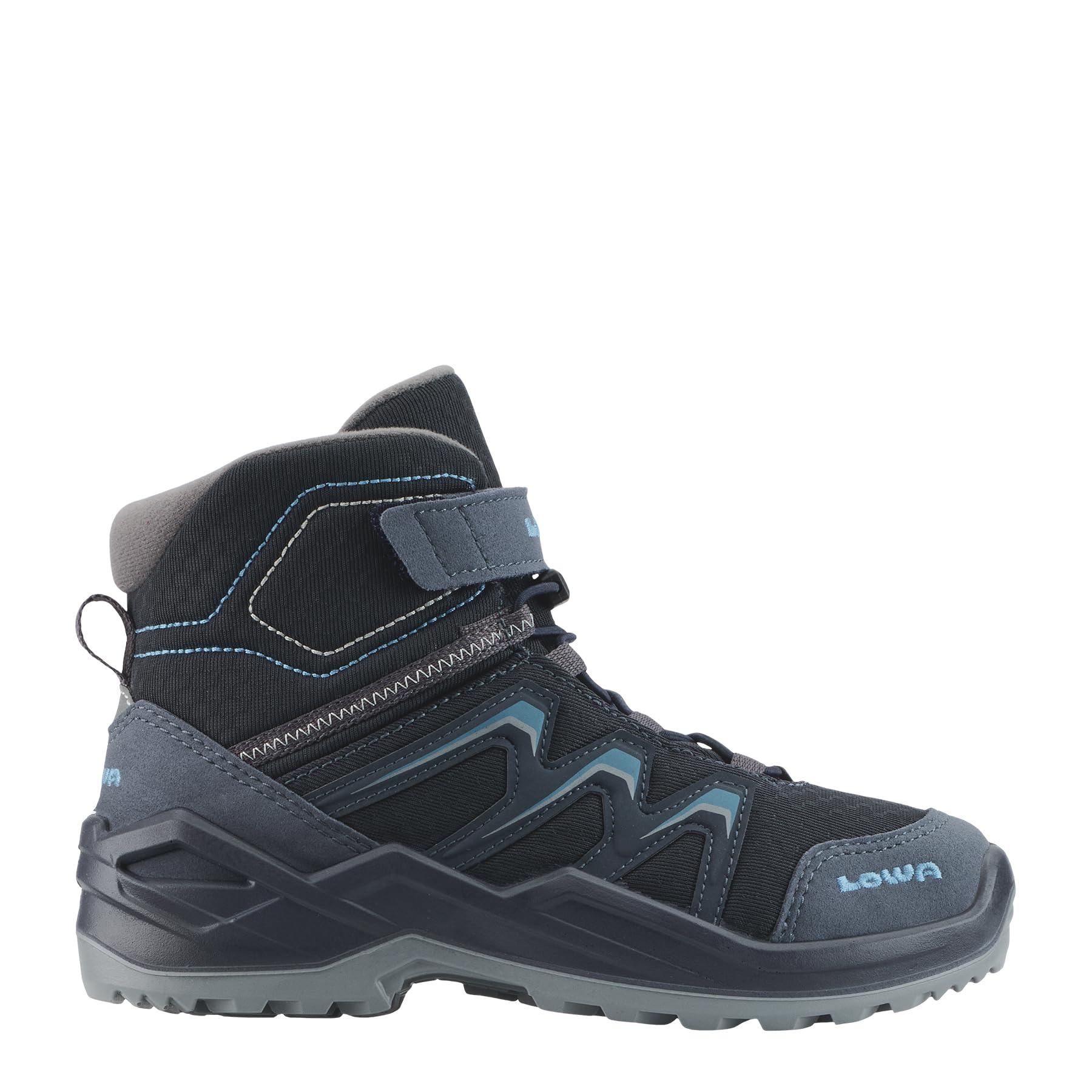 LOWA Maddox Warm GTX Mid Jr Klettstiefel Blau