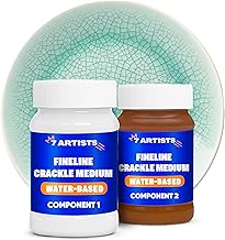 Craquelure Varnish Set of 2 x 100 ml – Craquele 2 Components Water-Based Varnish for Fine Crackle Effect | Cracker for Crafts, Acrylic Paint, Decoupage, Glass, Ceramic