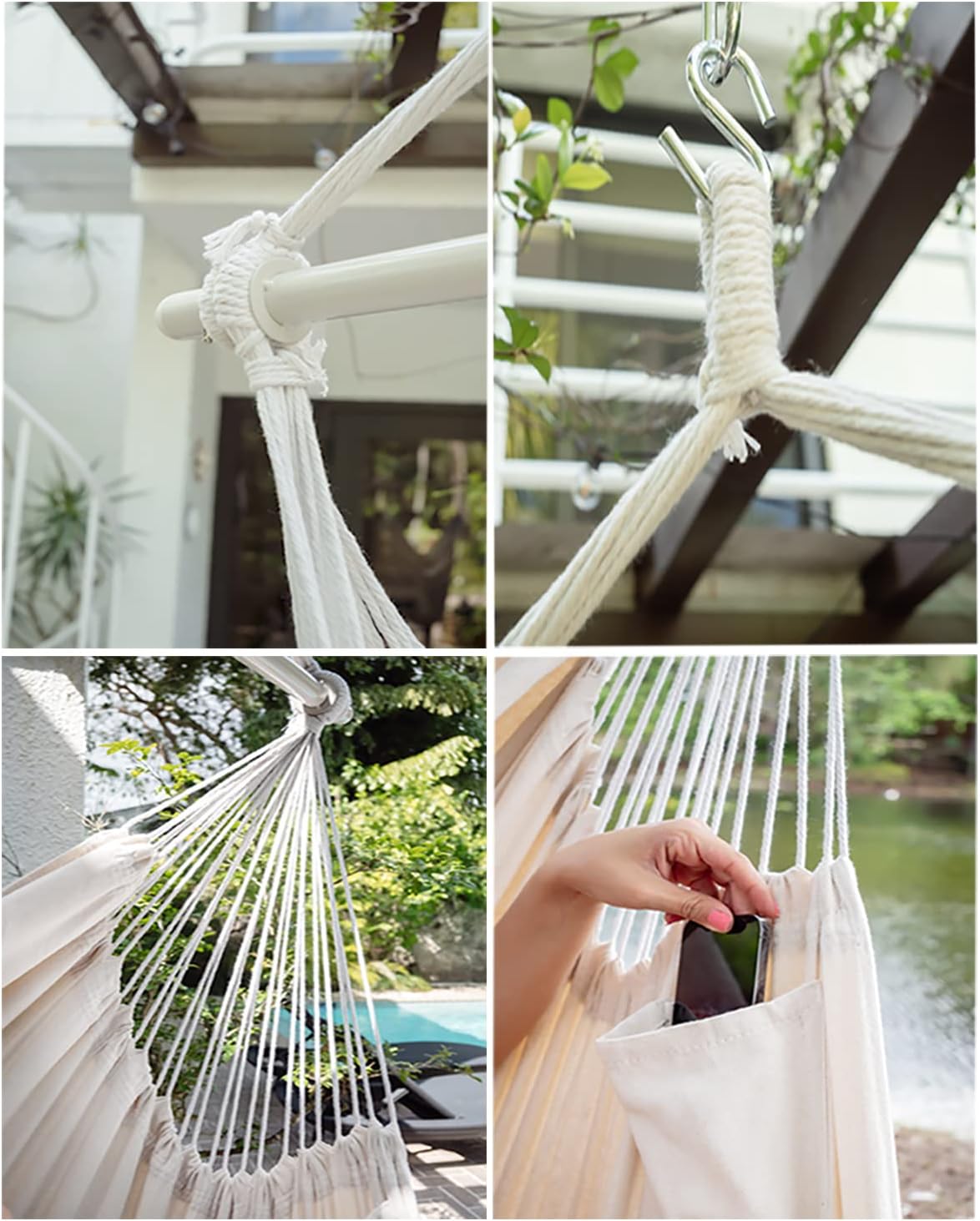 ADVOKAIR Hammock Chair Large 70.9"x47.2", 32% Bigger XXL Hanging Swing Chair with 500lbs Capacity, Heavy Duty Steel Spreader Bar, Extra Roomy Comfort for Adult Indoor Outdoor Bedroom Patio