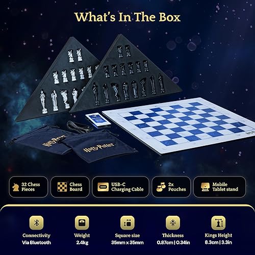 Miniatura 8 de Juego de mesa de ajedrez electrónico de Harry Potter. Mini asistente GoChess. Juego de ajedrez iluminado para adultos y niños. Todos los niveles de