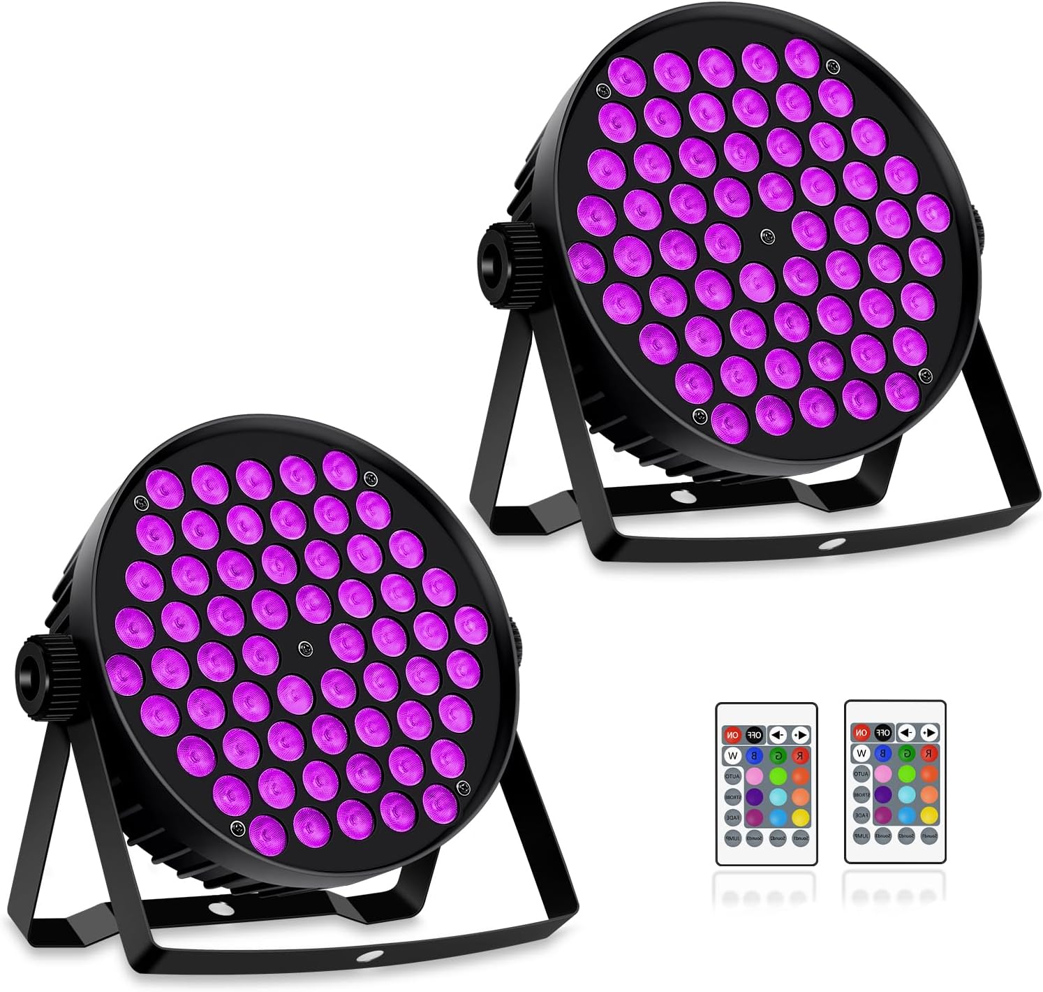 60 LED Stage Par Lights,90W RGB Stage Can Light DJ Par Lights Sound Activated Auto Play by Remote&DMX Control DJ Stage Party Lighting for Events Wedding Church Party DJ Live Show 2Pack