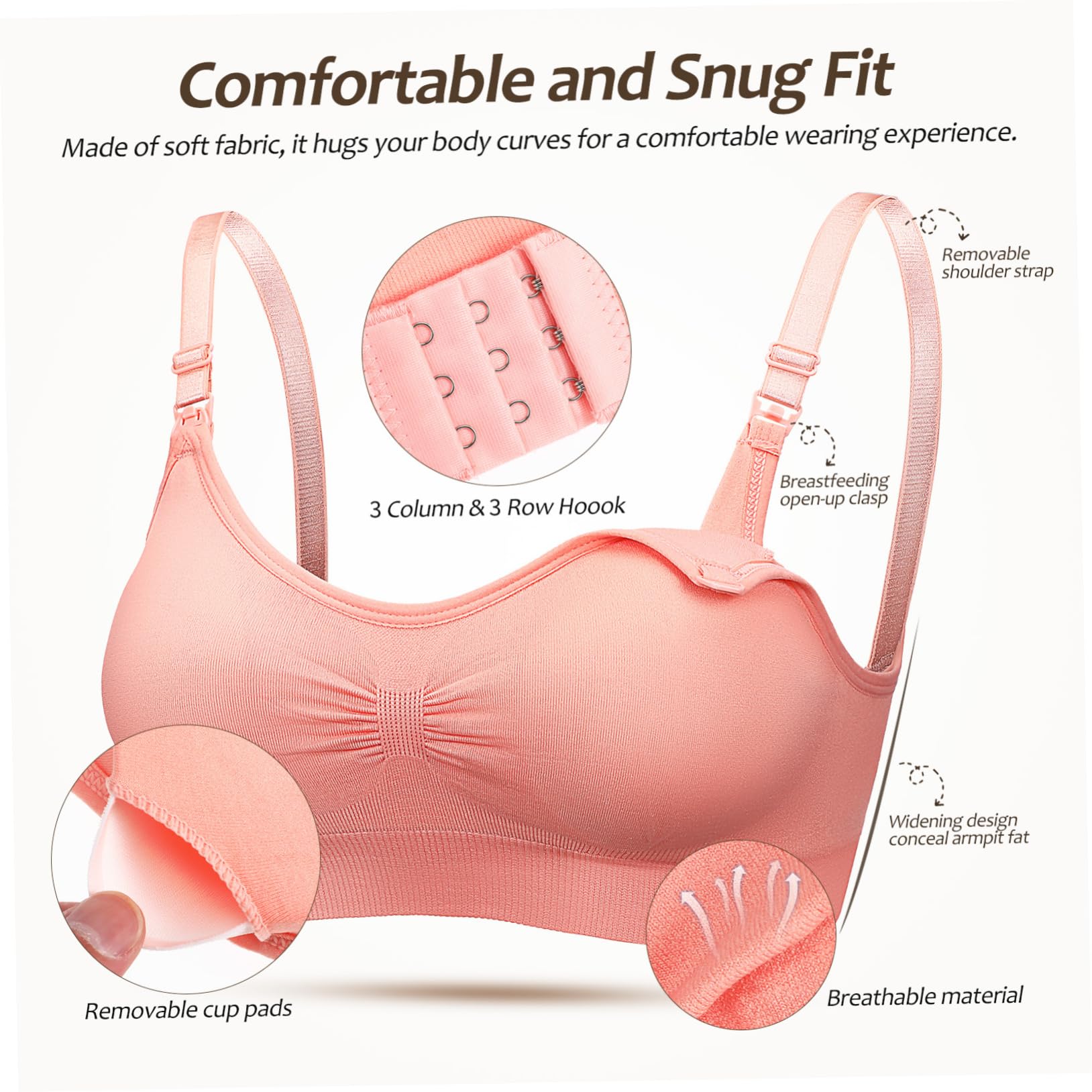 FRCOLOR 3pezzi Reggiseni per Allattamento Reggiseni per Mamme con Estensori per Gravidanza per Estrazione del Latte