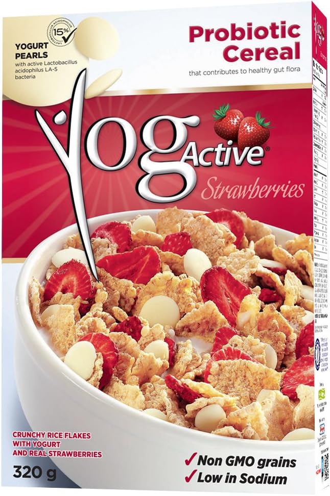 Yogactive - 12 Pack - (Strawberries ) - PROBIOTIC cereal - NON GMO