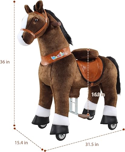 Miniatura 38 de WondeRides Caballo de juguete para pasear a caballo, tamaño M 4 para edades de 4 a 9 años (36 pulgadas de altura), unicornio mecánico con ruedas