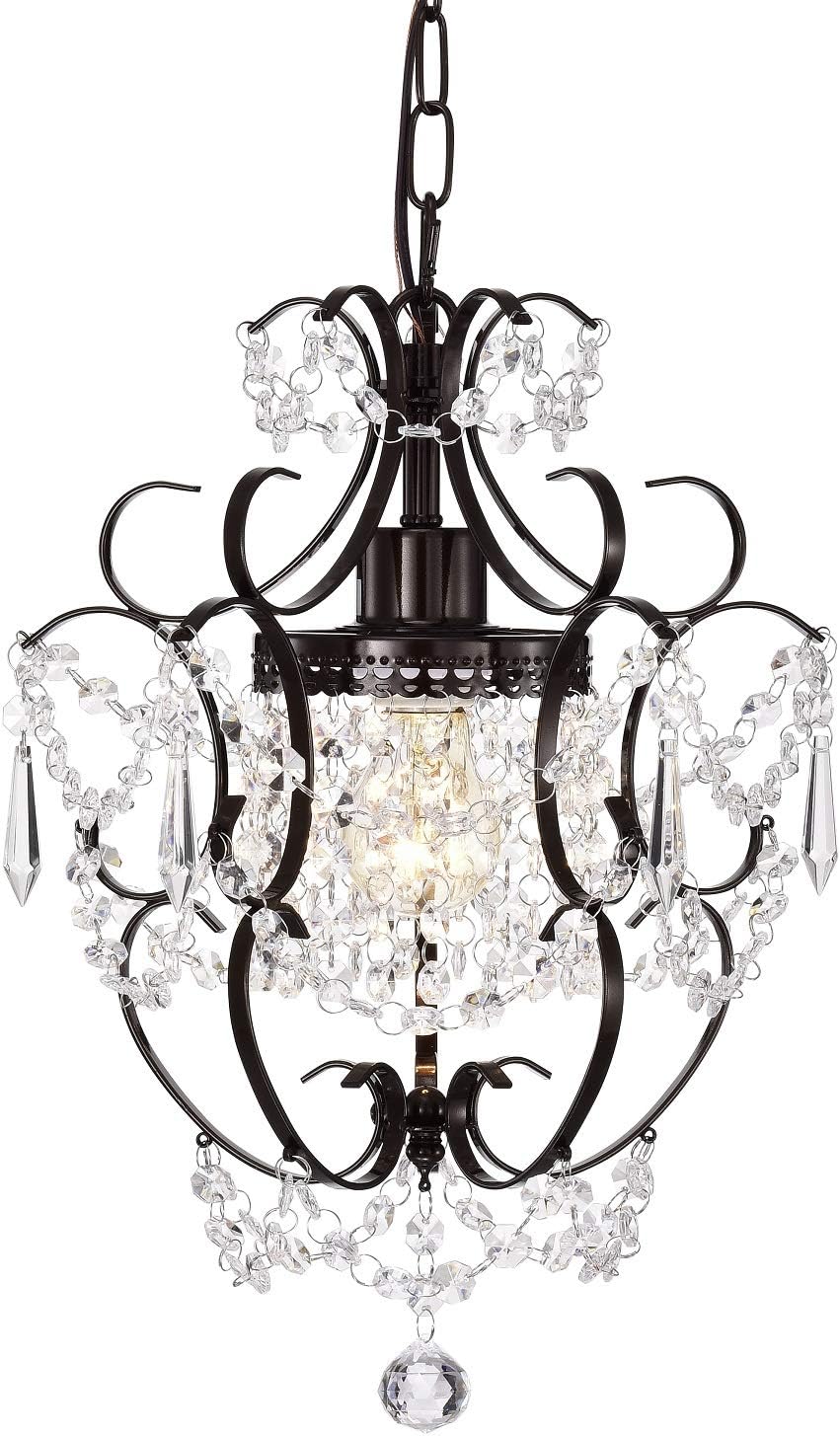 Bronze Chandelier Acrylic Crystals Chandeliers Small Vintage Chandelier 1 Light Antique Chandelier Light Fixtures for Bathroom Living Room Dining Room Kitchen Island