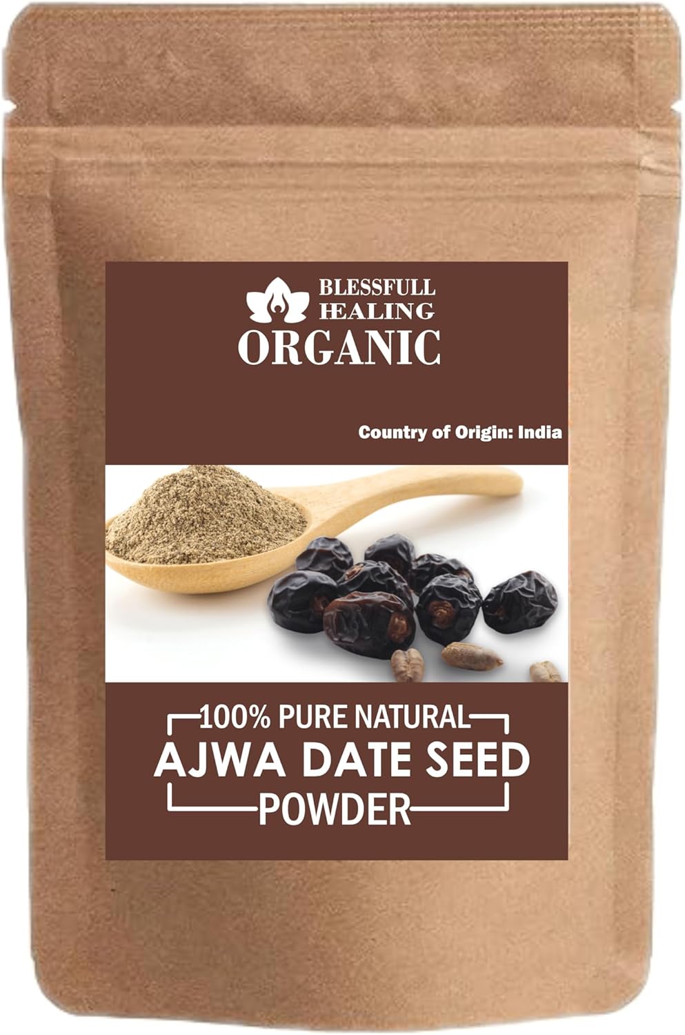 Blessfull Healing Organic 100% Pure Natural Ajwa Date Seed Powder | 200 Gram / 7.05 oz